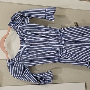 White an blue stripe romper, XS